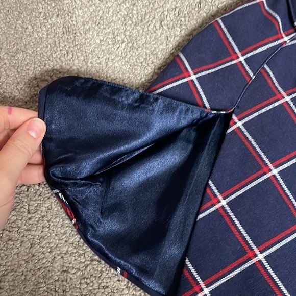 Gymboree Plaid Ponte Cape - Parisian Blue & Red  2 Piece Pant Set | 2T - Picture 3 of 12